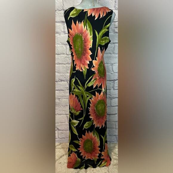 Vintage Ronni Nicole Black and Green Sleeveless Sundress - Picture 3 of 9